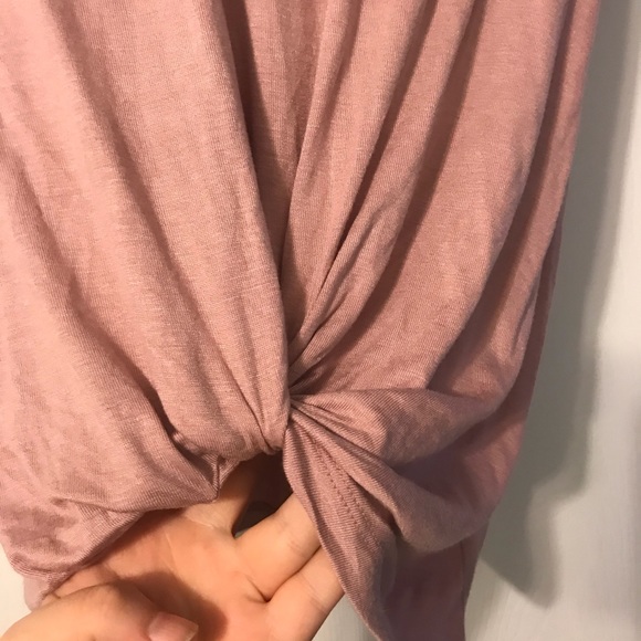 Pink short sleeve twist/knot top - Picture 3 of 4